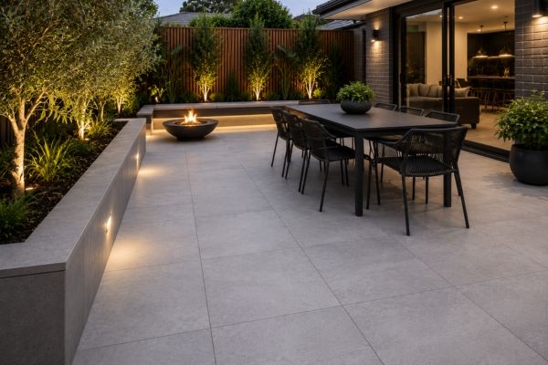 Porcelain pavers with a modern matt finish