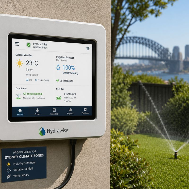 Smart irrigation controller programmed for Sydney climate zones