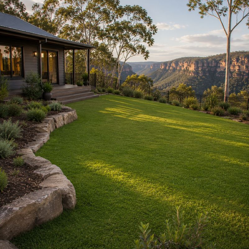 Cool-climate lawn as defendable space near a Blue Mountains house