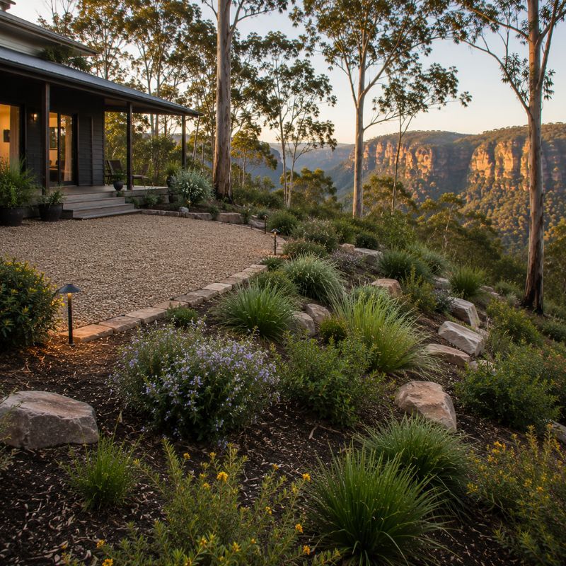 Fire-smart garden with a defendable zone on a Blue Mountains bush block