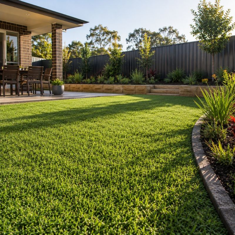 Frost-hardy buffalo lawn laid on a prepared Campbelltown clay base