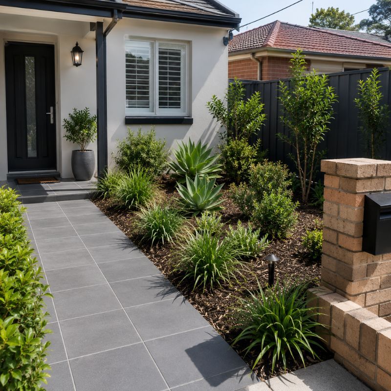 Low-maintenance front garden on a Canterbury investment property
