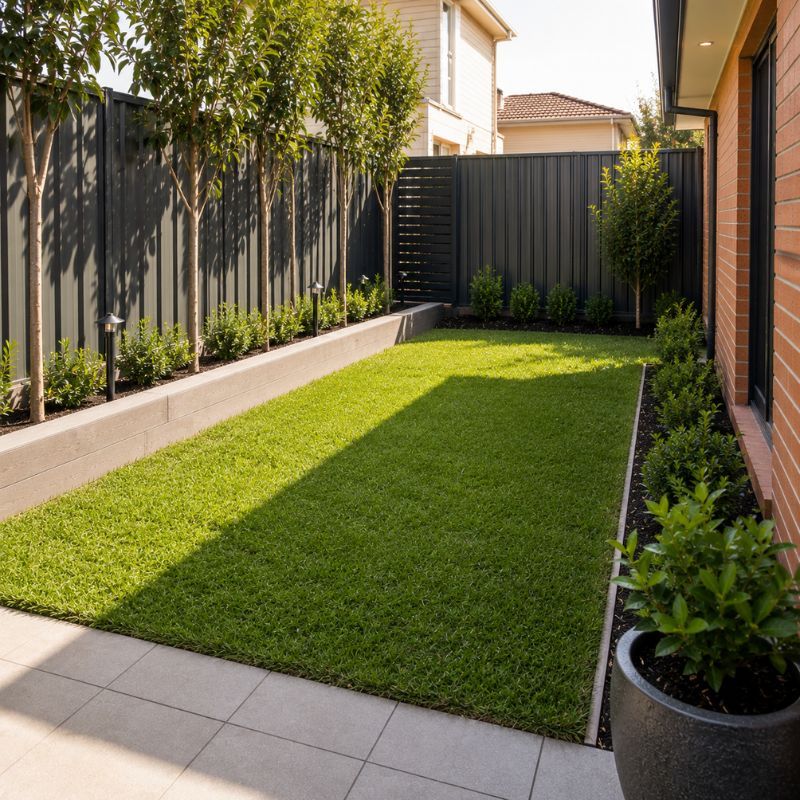 Small hardy lawn laid on prepared clay-loam in a Canterbury yard