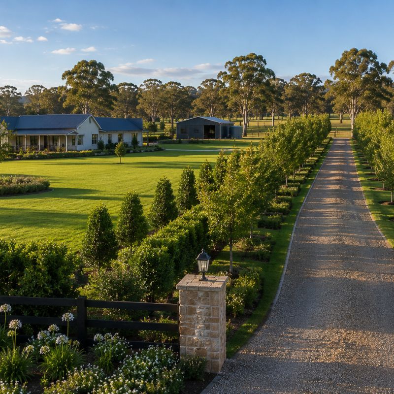 Landscaped acreage garden on a rural Hawkesbury property
