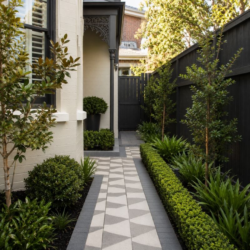 Tidy weeded garden beds on an established Inner West property