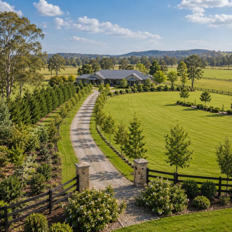 Landscaped rural acreage garden near Windsor in the Hawkesbury