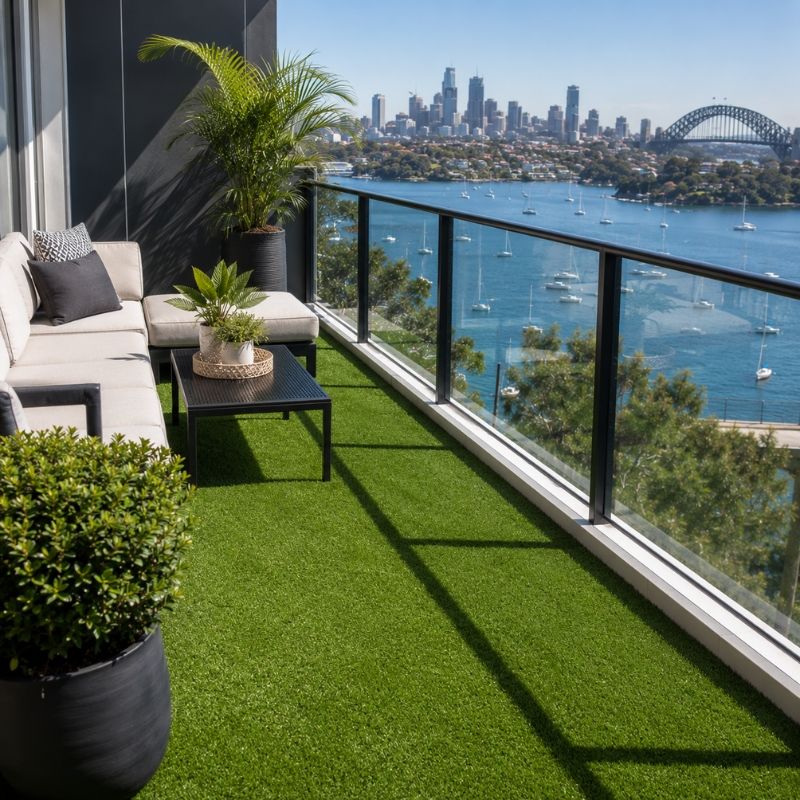 Artificial turf on a North Sydney apartment balcony
