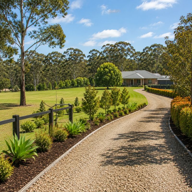 Landscaped acreage grounds near Kenthurst in The Hills Shire