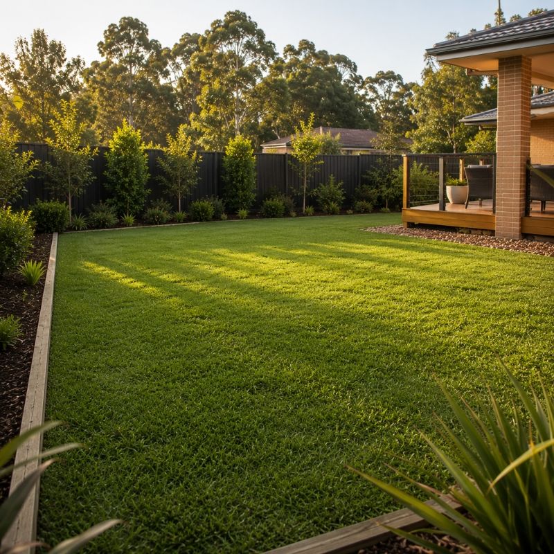 Buffalo lawn laid on a prepared clay block in The Hills Shire